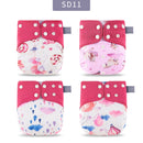 Elinfant Grey Mesh Cloth 4pcs Umweltfreundliche Windel Waschbare Stoffwindel Verstellbare Babywindel Wiederverwendbare Taschenwindeln