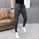 Mode Korean Solid Joggers Männer Hohe Qualität Frühling Herbst Hosen Männer Slim Fit Kordelzug Herren Casual Hosen Schwarz / Grau 36-28 Heiß