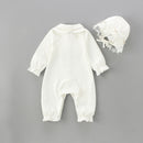 Neugeborenes Baby Mädchen Strampler Overall England Stil Peter Pan Kragen Spitze Nette Mode Baby Kleidung Outfit 0-24M