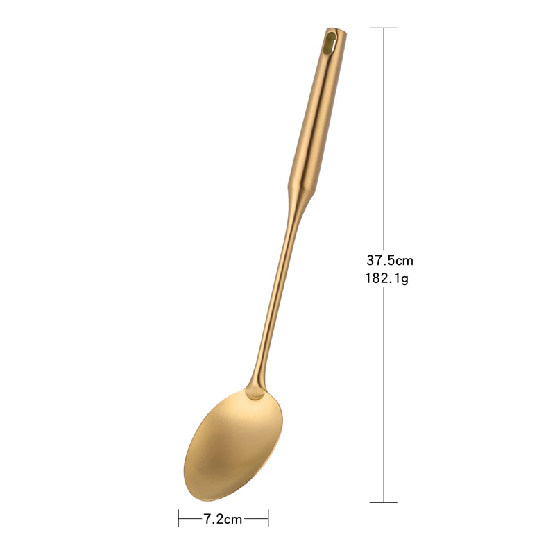 Gold cookware Stainless Steel Cooking tools spatula Shovels Turner Ladle Spoon Colander Filter Potato Mashers Kitchen Utensils