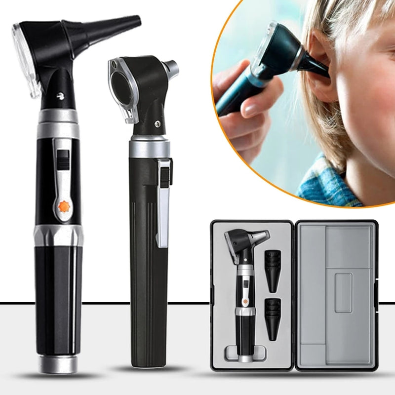 Professional Ear Cleaner Endoscope Medical Otoscope Set LED Bulb Diagnostic Home Travel Physician With 8 Tips for Adult Kid