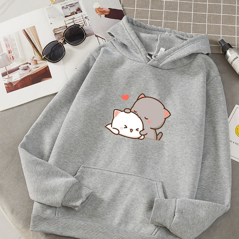 Frauen Herbst Hoodie Sweatshirts Korean Fashion Hoody für Damen Kawaii Anime Pullover Streetwear Plus Size Sweatshirts Paar