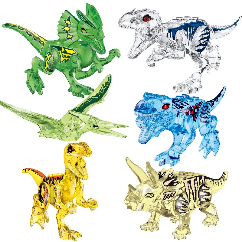 New Jurassic Dinosaur Rainforest Animals DIY Blocks Dinosaurs Mini Models Building Blocks Bricks Kid Dino Toys For Children