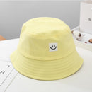 2020 New Smile Face Labeled Kinder Bucket Hats Alle Matched Simple Style Caps Kids Bob Hat Summer Fashion Sun Hat