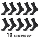 Hohe Qualität 10 Paar / Los Herren Bambusfaser Socken Lange Kompressionssocken Herren Schwarz Business Casual Männliche Socke Große Größe 38-45