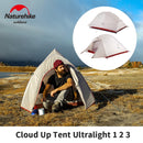 Naturehike Cloud Up Outdoor Campingzelt Ultraleicht 1 2 3 Mann 20D Silica Gel Single Double Persons Zelt Wandern mit gratis Matte