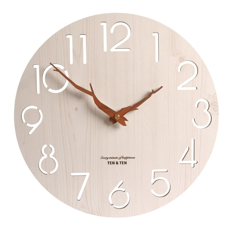 Wooden 3D Wall Clock Modern Design Nordic Children&