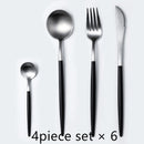 24 teile/satz Steakmesser Gabel Kaffeelöffel Teelöffel Goldbesteck Küche Geschirr Gehobenen Edelstahl Western Geschirr Set