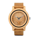 Relojes BOBO BIRD Lovers para mujer, reloj femenino de madera de bambú para hombre, correa de cuero, reloj de pulsera de cuarzo hecho a mano, erkek kol saati