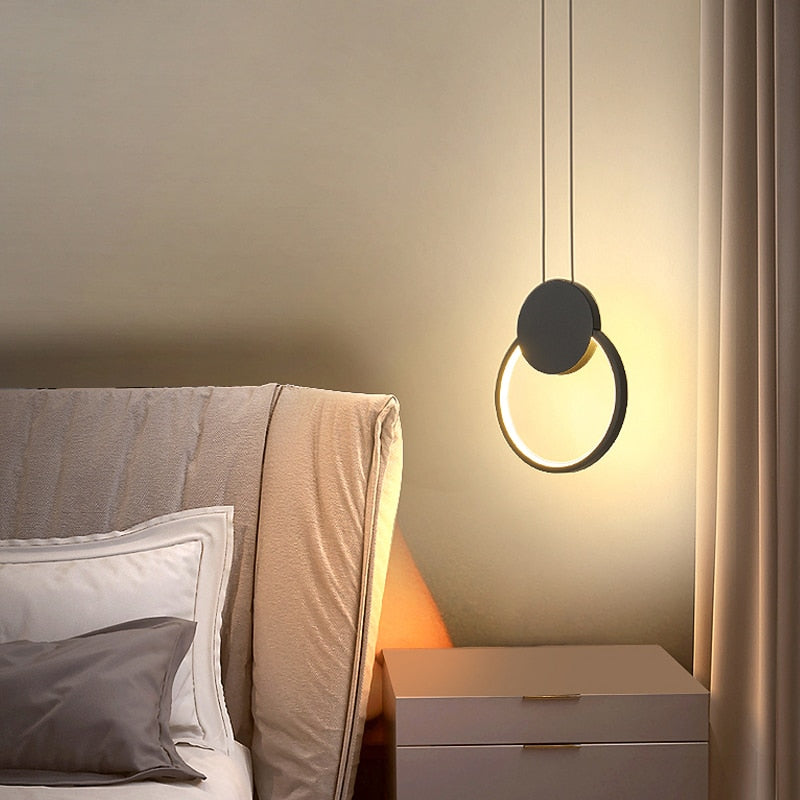 Modern Led Pendant Lights Bedside Bedroom Minimalist Hanging Lamps For Ceiling Background Wall Dining Room Suspension Luminaire