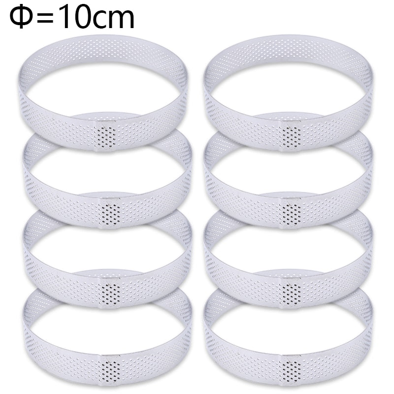 6 8 10 CM Stainless Steel Tart Mold Ring Tartlet Cake Mousse Molds Cookies Pastry Circle Cutter Pie Ring Perforated
