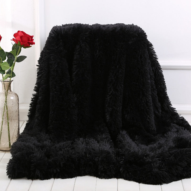 Soft Warm Bedding Throw Blanket Plush Fluffy Faux Fur for Bed Cover Sheet Throw Home Decoration Comfortable Blanket