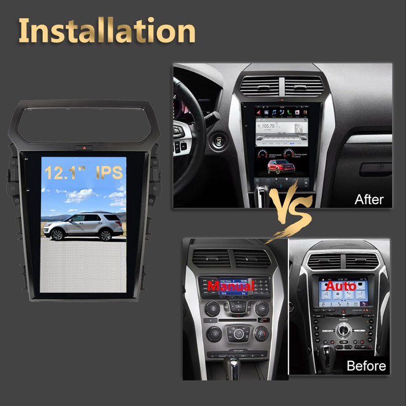 Pantalla Vertical Tesla Android 9,0 4 + 64G PX6 reproductor Multimedia para coche Gps para Ford explorer GPS para coche navegación estéreo autoradio DSP