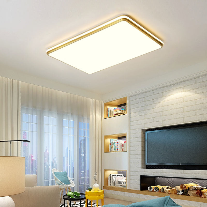 Lámpara de araña LED redonda/cuadrada para dormitorio, sala de estar, nuevo accesorio de iluminación, lámpara de techo LED Avize brillante para familia