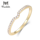 Kuololit 10 Karat Gelbgold 100 % natürlicher Moissanite-Edelsteinringe für Damen, handgefertigt, Eternity-Bandringe, Verlobungsschmuck