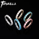 TOPGRILLZ 2020 Neue Runde Zirkon Ringe Gold Farbe Hohe Qualität Kupfer Iced Out Ringe Hip Hop Mode Persönlichkeit Schmuck Geschenk