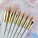 BEILI Make up Brush Set Professional White Face Makeup Brushes Pink Synthetic Hair Eyeshadow Blush Contour Foundation Brush