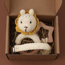 Mordedor de silicona para bebé, sonajero de madera, baberos de algodón de doble cara, muñecas para dormir, toalla calmante, accesorios de enfermera para recién nacidos