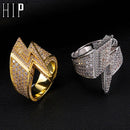 Hip Hop CZ Steine ​​Bling Blitz Ringe Tready Kubikzirkon Iced Out Kupfer Zirkon Persönlichkeit Ring für Männer Schmuck