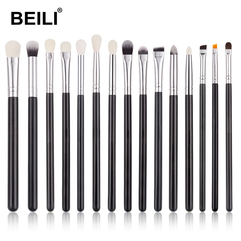 BEILI Black 10-19Pcs Makeup Brushes Natural Hair Eyeshadow Blending Eyeliner Makeup Brush Set Shader Eyebrow brochas maquillaje