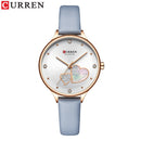 CURREN Uhren Damenmode Leder Quarz Armbanduhr Charming Strass Weibliche Uhr Zegarki Damskie