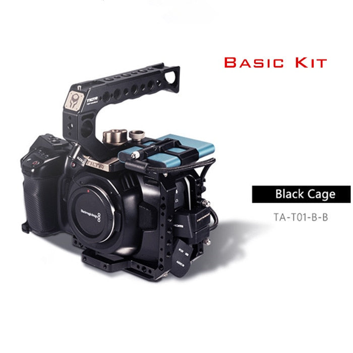 Tilta BMPCC 4K 6K Cage TA-T01-BG Táctico terminado o Grey Full Cage SSD Drive Holder Mango superior para BlackMagic BMPCC 4K 6K