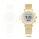 AL Harameen Fajr Time Watch with Azan and Qibla Direction Water Resistant Stainless Steel Islamic Lady Prayer Clock