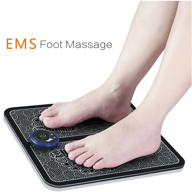 EMS Electric Foot Stimulation massager Pad Folding Portable mats Fully Automatic Circulation Massage Body Machine for Men&amp;Women