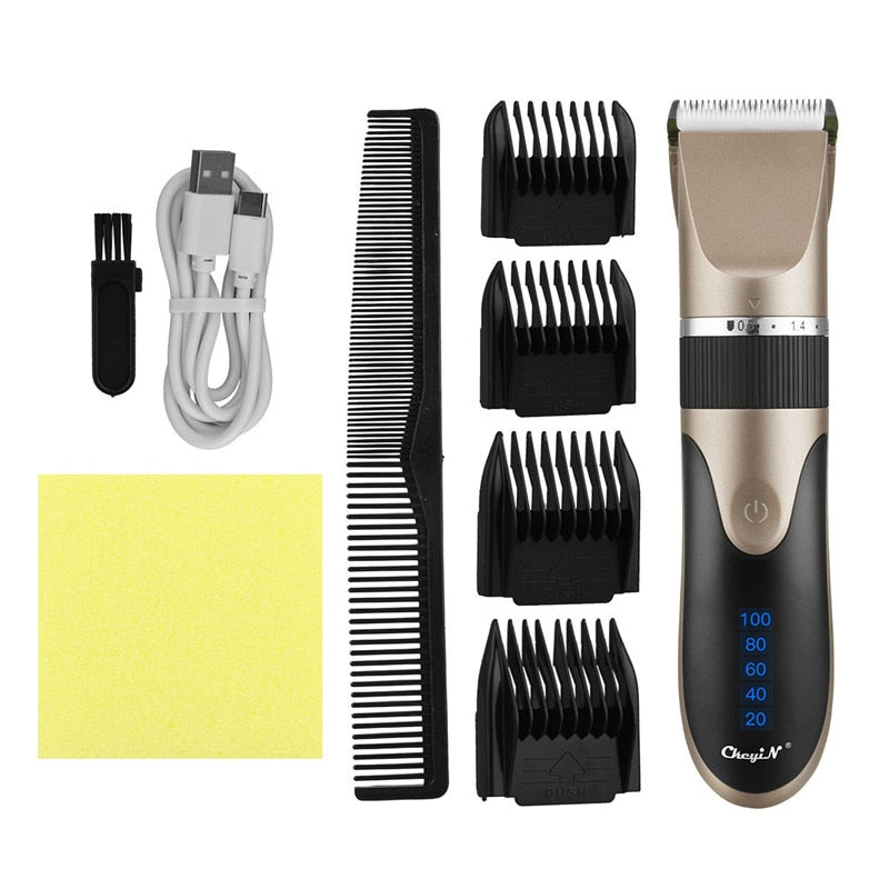 Cortadora de pelo profesional, cortadora de pelo recargable por Usb Digital para hombres, cortadora de pelo, cuchilla de cerámica, cortadora de pelo, máquina de peluquero