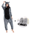 Waschbär Pyjamas Männer Kigurumi Tier Onesies für Erwachsene Cartoon Cosplay Kostüm Einteiliger Pyjama Overall Damen Pyjama Bodysuits
