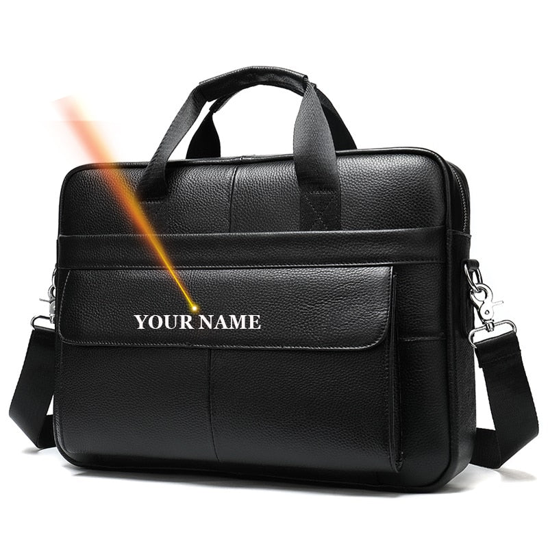 Westal Herren Aktentaschen Umhängetasche Herren Echtleder 14 Zoll Laptoptasche Herren Leder Büro Business Taschen für Dokument 8572