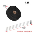 5M/10M/15M Motorcycle Exhaust Thermal Tape Header Heat Wrap Manifold Insulation Roll Resistant with Stainless Ties