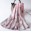 100% Silk Scarf Women Luxury Headscarf Print Long Natural Silk Shawls Foulard Femme Thin Satin Neck Scarf Real Silk Scarves