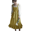 Delantales de cocina de lino y algodón Retro para mujer