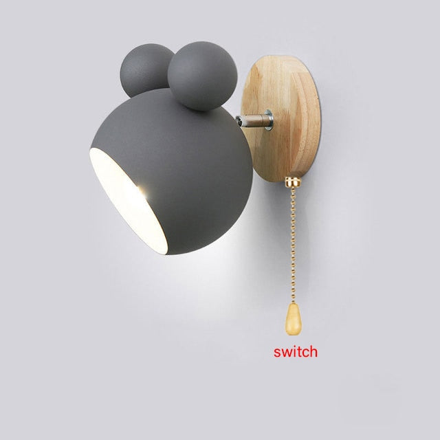 Nordic Holz Wandleuchten Cute Cartoon Styling Coloful Wandleuchten Küche Restaurant Makronen Dekorative Nachttischlampe E27