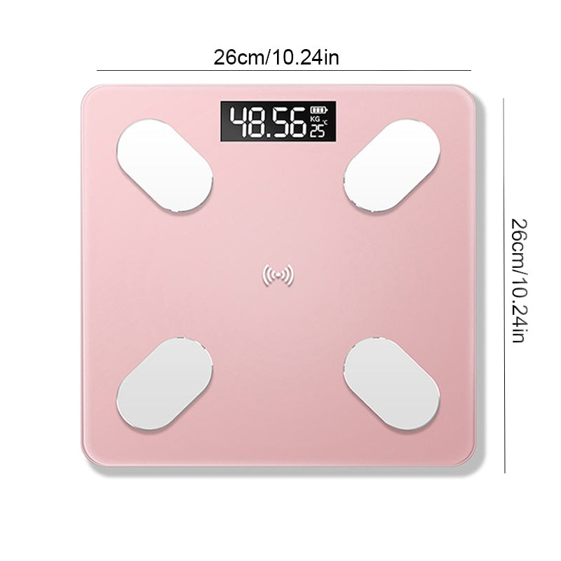 Bathroom Scales Body Fat Scale LED Digital Floor Weight Scale Smart BMI Scales Balance Wireless Bluetooth APP Android IOS