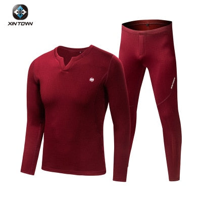 Fleece Long Johns Sports Thermal Unterwäsche Sets 2022 Neue Herbst Winter Verdickung V-Ausschnitt Männer Warmer Anzug