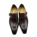 Tamaño 13 Diseñador de la marca Hombres Zapatos de vestir Clásico Cuero genuino Hebilla Monk Correa Hombres Marrón Negro Fiesta de oficina Zapatos formales para hombres