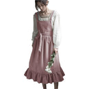 Delantales de cocina de lino y algodón Retro para mujer