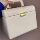 Hot selling PU leather Make up Box with mirror Makeup Case Beauty Case Cosmetic Bag Lockable Jewelry Box for ladys gift