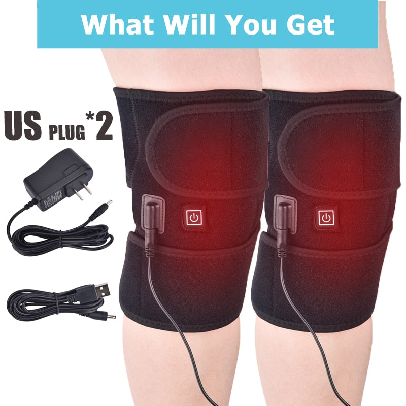 Heizungs-Knie-Massage-Pad Brace Support Thermal Heat Therapy Wrap Hot Compress Massager Krämpfe Arthritis Schmerzlinderung Gesundheit Geschenk