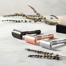 HAWARD Matte Black Safety Razor Fits All Double Edge Razor Blades Classic Manual Metal Razor For Men&amp;Women,20 Shaving Blades