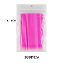 100Pcs Disposable Eyelash Mascara Swab Micro Brushes Eyelash Extension Individual Lash Removing Applicator Wands Makeup Tool kit