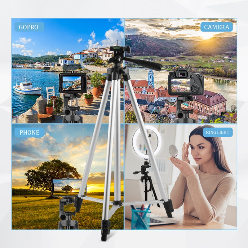 40/52/60inch Mobile Phone Holder Extensible Tripod Stand Selfie Stick Tripod With Phone Holder For Live Streaming Video Photo