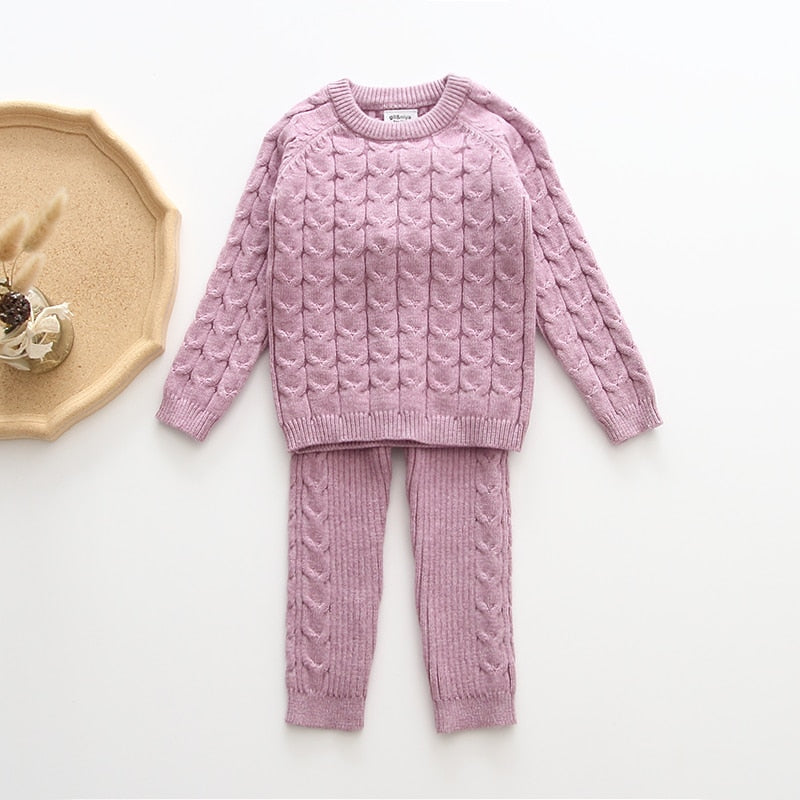 Baby Clothing Set Knitting Pullover Baby Girls Clothes Toddler Boys Clothes  Sweater and Pants Baby Set Kids Boutique Clothes