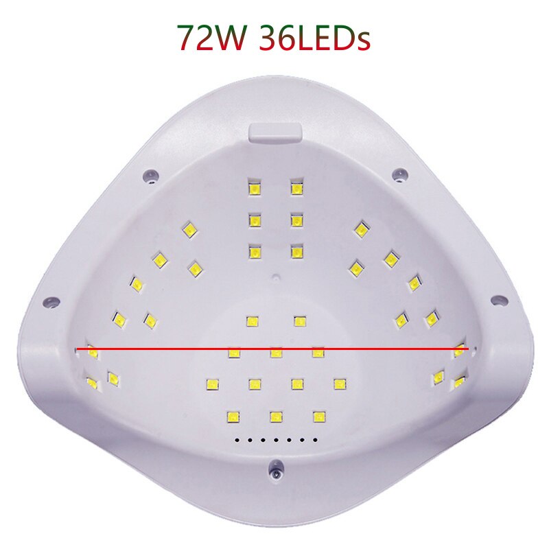 72W UV-LED-Nagellampe Elektrischer Nageltrockner 36 LEDs Lampe Schnelltrocknend Alle Nagelgelpoliermittel Bewegungssensor Maniküre Nagelstudio Maschine