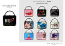 Mode Acryl Box Design Cartoon Frauen Party Kupplung Umhängetasche Brief Bild Geldbörsen und Handtaschen Weibliche Designer Tasche