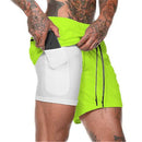2022 NEUE Herren Laufshorts Herren 2 in 1 Sportshorts Herren Doppeldeck Schnelltrocknend Sport Herren Shorts Jogging Gym Shorts Herren
