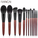 RANCAI 12-teiliges hochwertiges Make-up-Pinsel-Set, Foundation-Puder, Rouge, Lidschatten, Schwammpinsel, weiche Wollfaser, Haarkosmetik-Werkzeuge