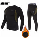 Aismz Thermo-Unterwäsche-Sets für Herren, schnell trocknend, antimikrobiell, Stretch, Thermo-Kompressions-Fleece, Schweiß, Fitness, warme lange Unterhosen
